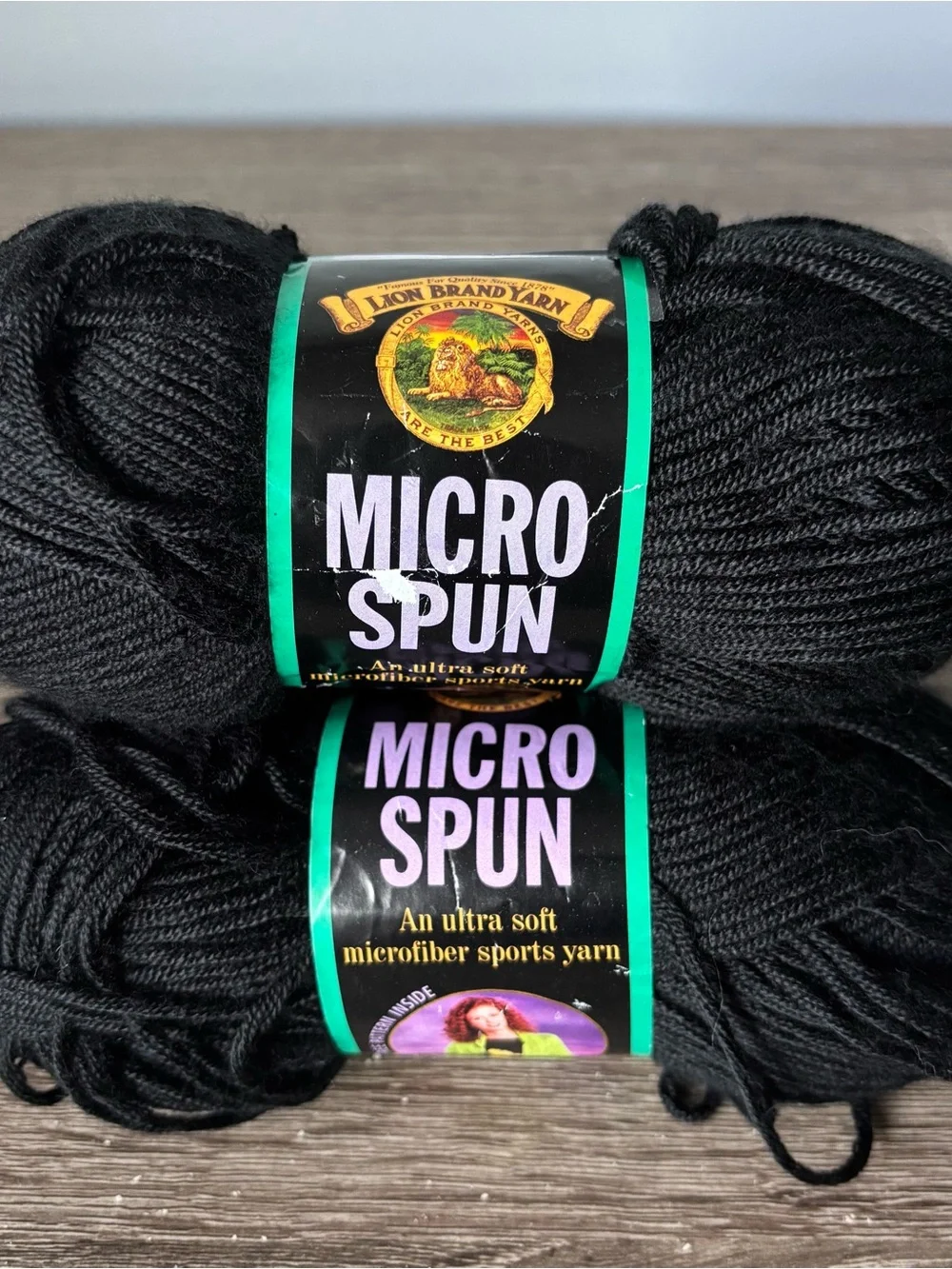 Lion Brand Micro Spun 100% Acrylic Yarn Ebony Black LOT OF 3
